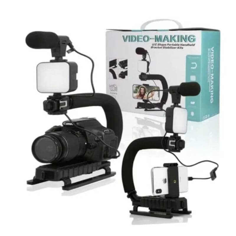 SOPORTE CON LUZ LED Y MICROFONO VIDEO MAKING MOD AY-49U