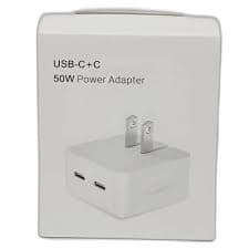 ADAPTADOR DE CARGA APPLE 50W USB C+C