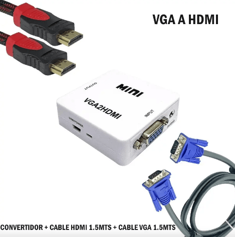 ADAPTADOR CONVERTIDOR VIDEO VGA A HDMI