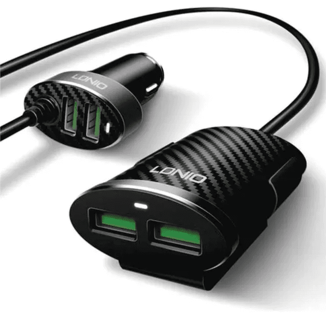 AHORRADOR LDNIO PARA CARRO 5.1A 2+2 USB C502
