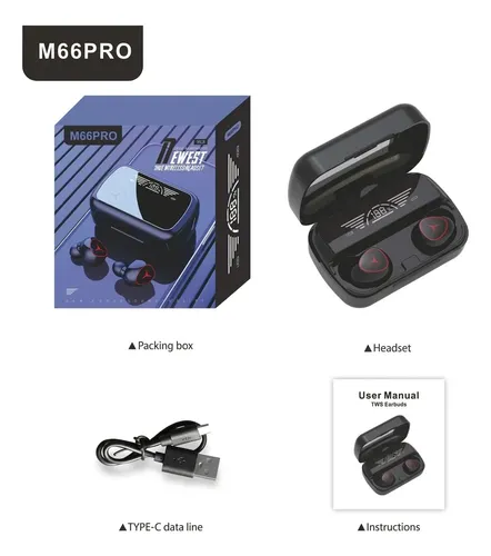 AUDIFONOS INALÁMBRICOS M66 PRO