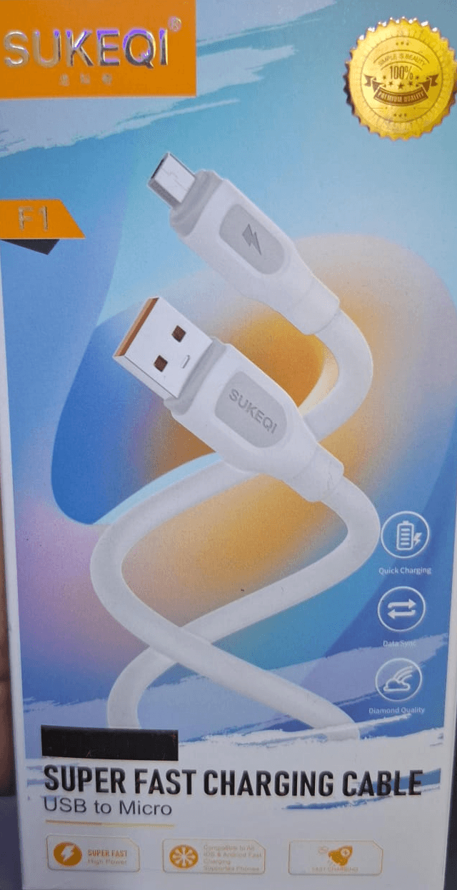 CABLE DE CARGA SUKEQI F1 USB MICRO