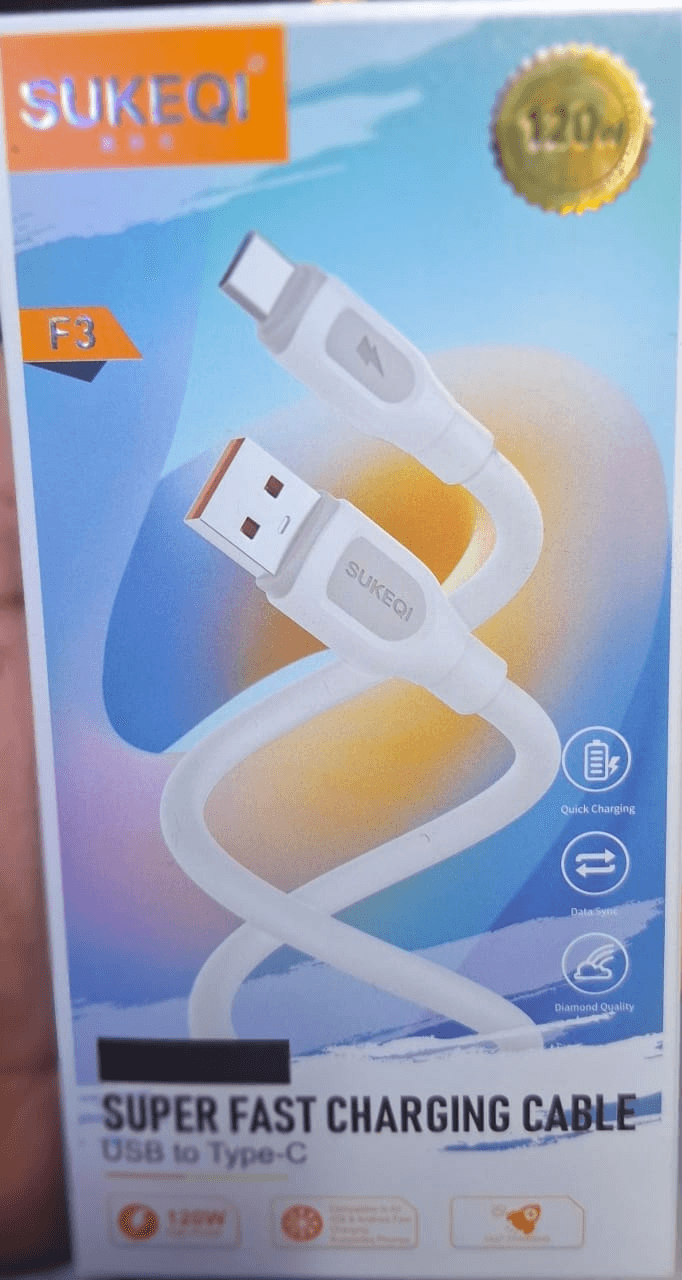 CABLE DE CARGA SUKEQI F3 USB C