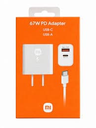 CARGADOR XIAOMI 67W PD USB-C PORTS Y USB -A PORT MDY-K50-EF