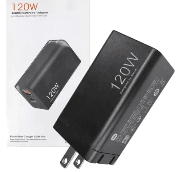 CARGADOR XIAOMI 120 W GAN CHARGER ADAPTER 2IN1 MI 13 AC BLACK