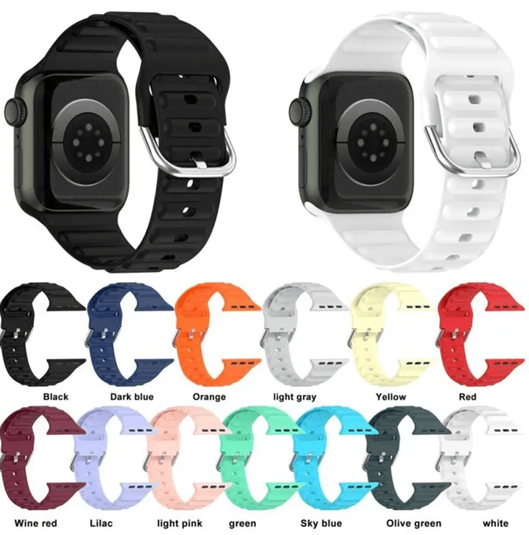 CASE DE SILICON + CORREA CORRUGADA APPLE WATCH