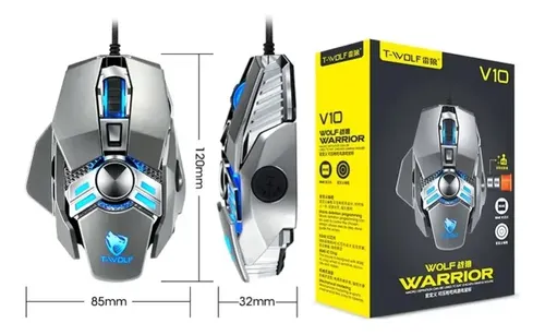 MOUSE GAMER ALAMBRICO T-WOLF MODELO WARRIOR V10