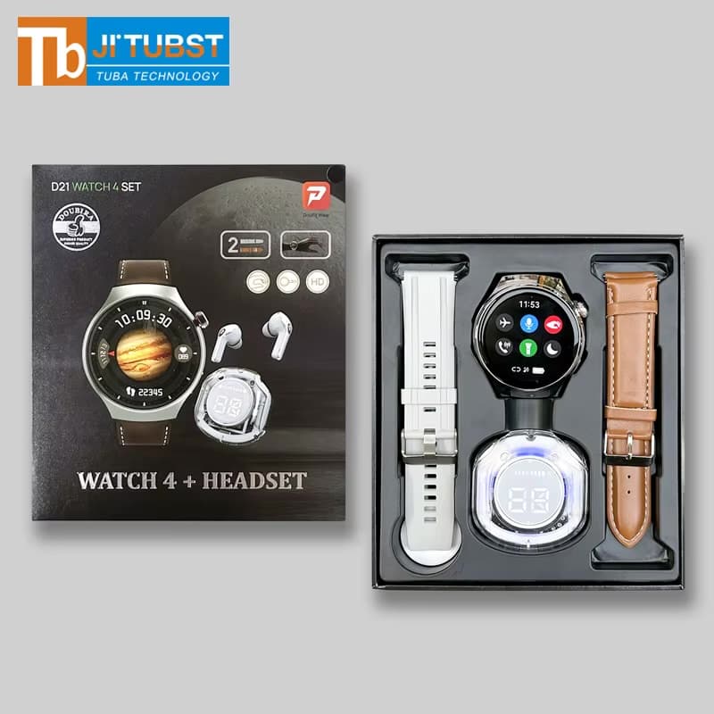 RELOJ SMART WATCH 4 + HEADSET MODELO D21 4 SET