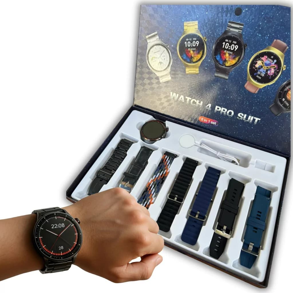 RELOJ SMART WATCH 4 PRO SET 8 EN 1